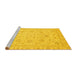 Sideview of Machine Washable Oriental Yellow Traditional Rug, wshabs3879yw