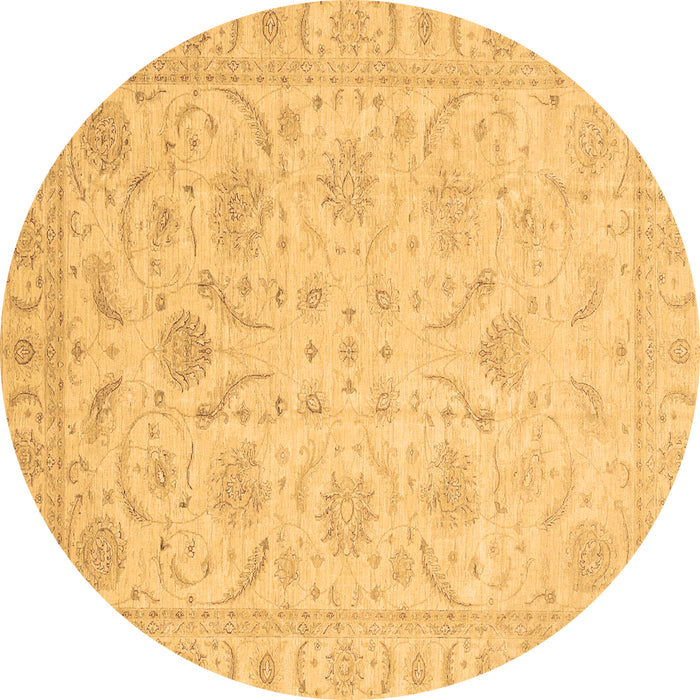 Round Oriental Brown Traditional Rug, abs3879brn