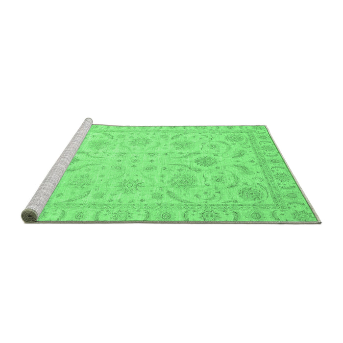 Sideview of Machine Washable Oriental Emerald Green Traditional Area Rugs, wshabs3879emgrn