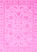 Machine Washable Oriental Pink Traditional Rug, wshabs3879pnk