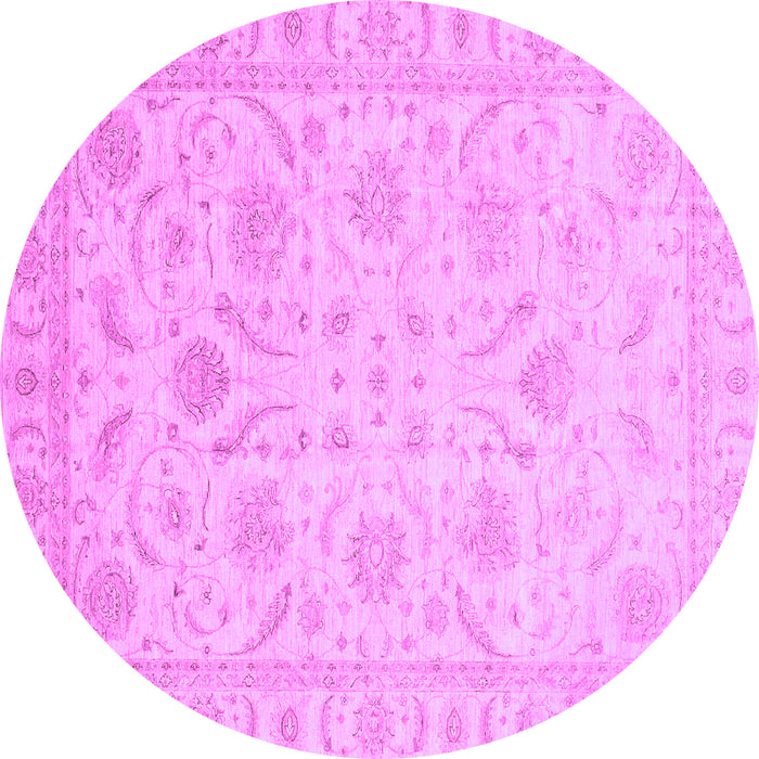 Round Oriental Purple Traditional Rug, abs3879pur