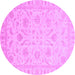 Round Oriental Purple Traditional Rug, abs3879pur