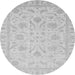 Round Oriental Gray Traditional Rug, abs3879gry