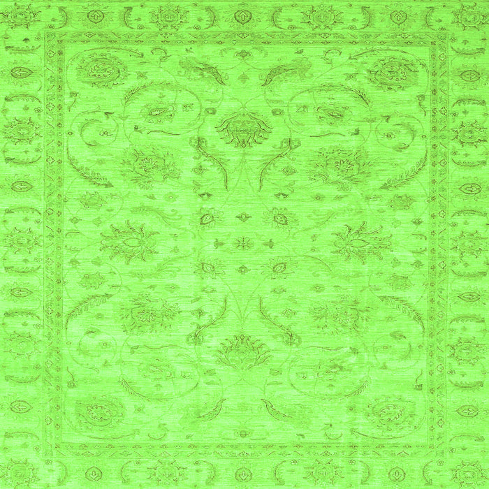 Square Oriental Green Traditional Rug, abs3879grn
