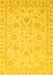 Machine Washable Oriental Yellow Traditional Rug, wshabs3879yw