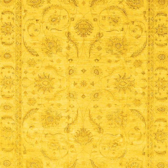 Machine Washable Oriental Yellow Traditional Rug, wshabs3879yw