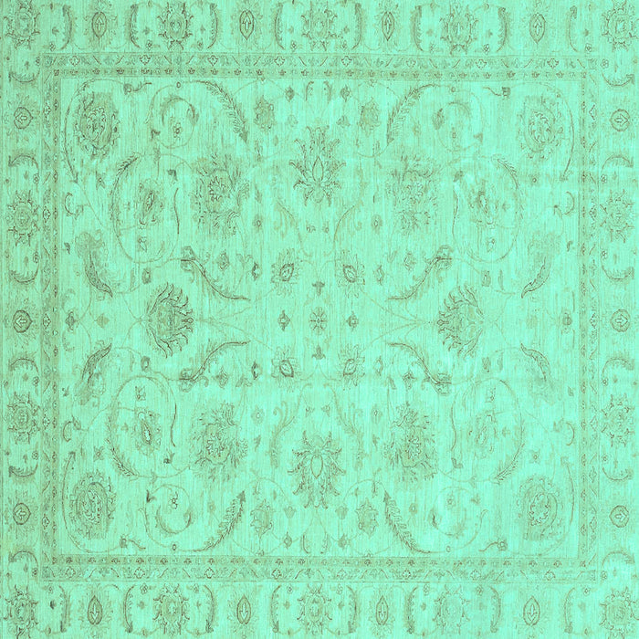 Square Oriental Turquoise Traditional Rug, abs3879turq