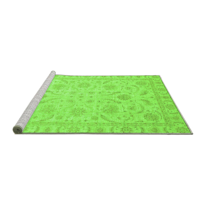 Sideview of Machine Washable Oriental Green Traditional Area Rugs, wshabs3879grn