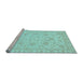 Sideview of Machine Washable Oriental Light Blue Traditional Rug, wshabs3879lblu