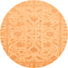 Round Oriental Orange Traditional Rug, abs3879org