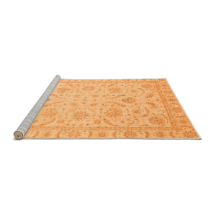 Sideview of Machine Washable Oriental Orange Traditional Area Rugs, wshabs3879org