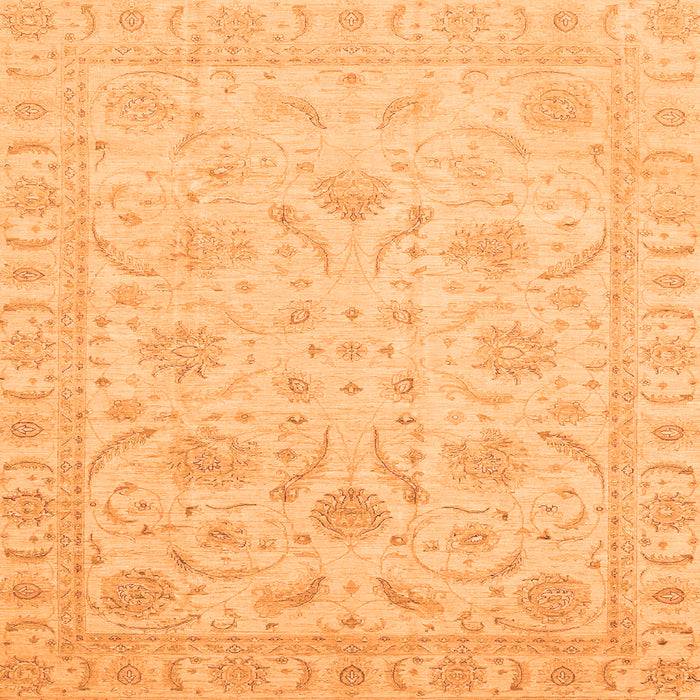 Square Oriental Orange Traditional Rug, abs3879org