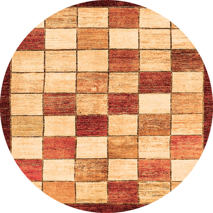 Round Abstract Orange Modern Rug, abs387org