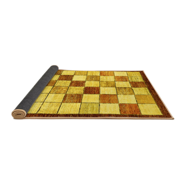 Sideview of Abstract Yellow Modern Rug, abs387yw