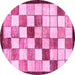 Round Abstract Pink Modern Rug, abs387pnk