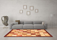 Machine Washable Abstract Orange Modern Rug, wshabs387org