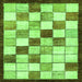 Square Abstract Green Modern Rug, abs387grn