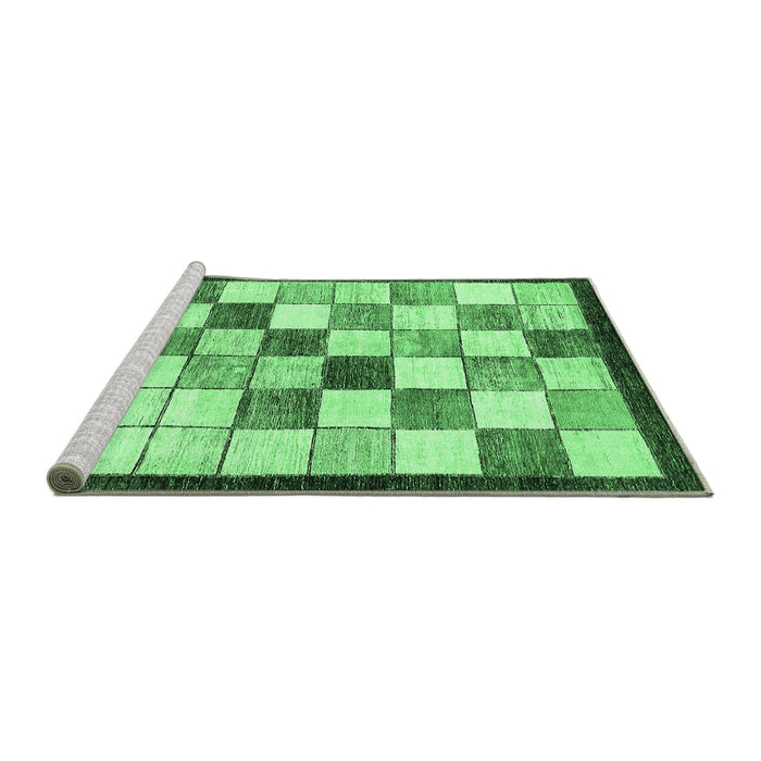 Sideview of Machine Washable Abstract Emerald Green Modern Area Rugs, wshabs387emgrn