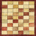 Square Abstract Chrome Gold Yellow Modern Rug, abs387