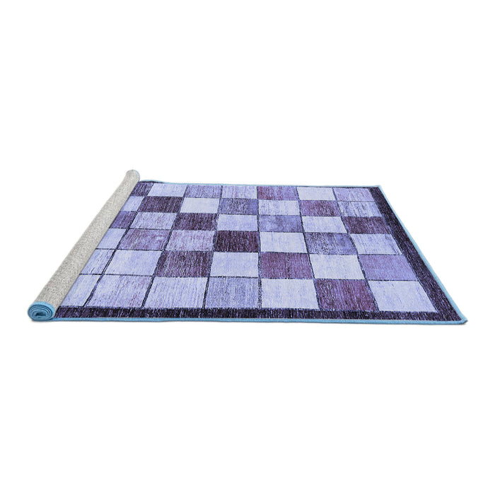 Sideview of Machine Washable Abstract Blue Modern Rug, wshabs387blu