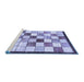 Sideview of Machine Washable Abstract Blue Modern Rug, wshabs387blu