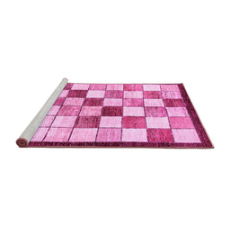 Sideview of Machine Washable Abstract Pink Modern Rug, wshabs387pnk