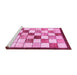 Sideview of Machine Washable Abstract Pink Modern Rug, wshabs387pnk