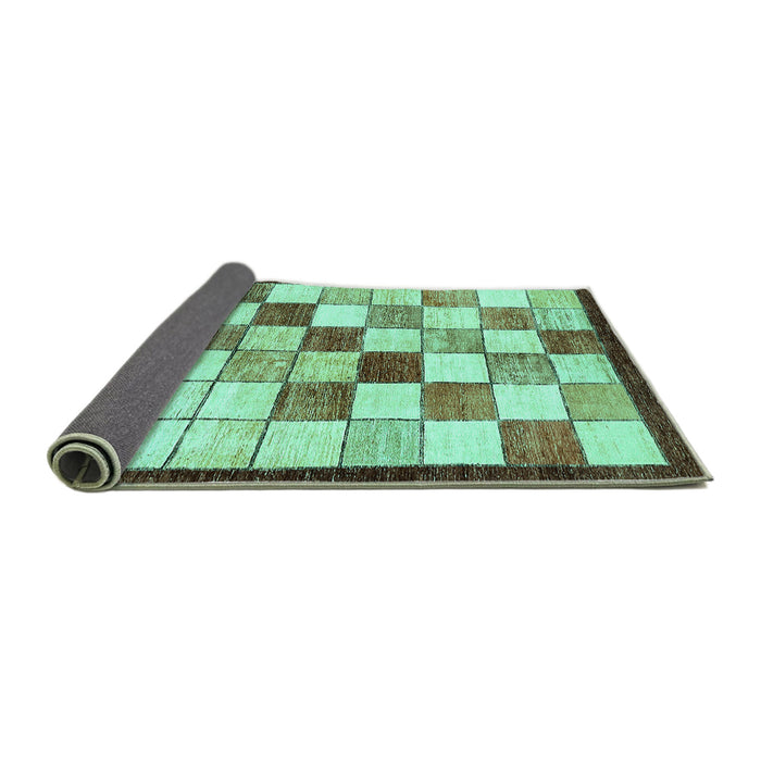 Sideview of Abstract Turquoise Modern Rug, abs387turq
