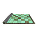 Sideview of Abstract Turquoise Modern Rug, abs387turq