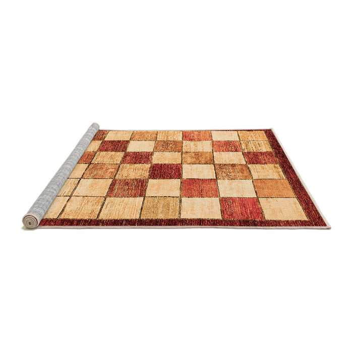 Sideview of Machine Washable Abstract Orange Modern Area Rugs, wshabs387org