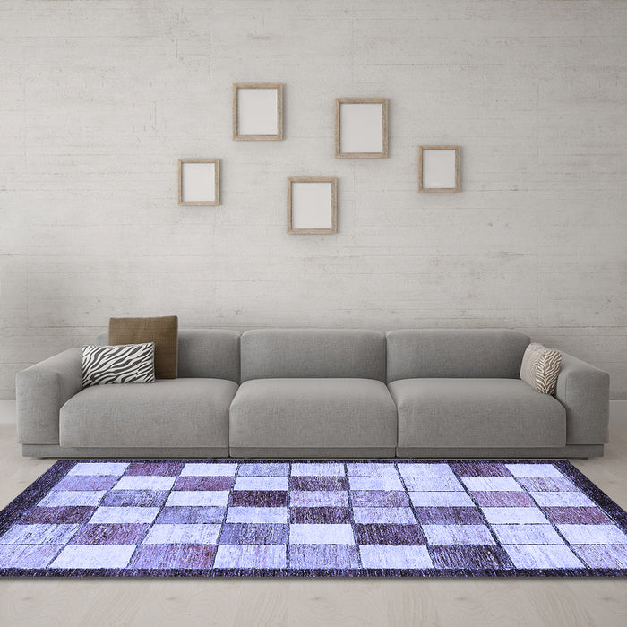 Machine Washable Abstract Blue Modern Rug in a Living Room, wshabs387blu
