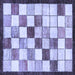 Square Abstract Blue Modern Rug, abs387blu