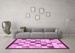 Machine Washable Abstract Purple Modern Area Rugs in a Living Room, wshabs387pur