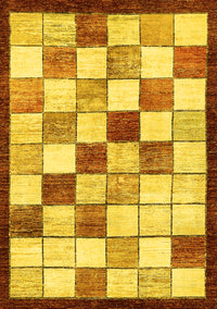 Abstract Yellow Modern Rug, abs387yw