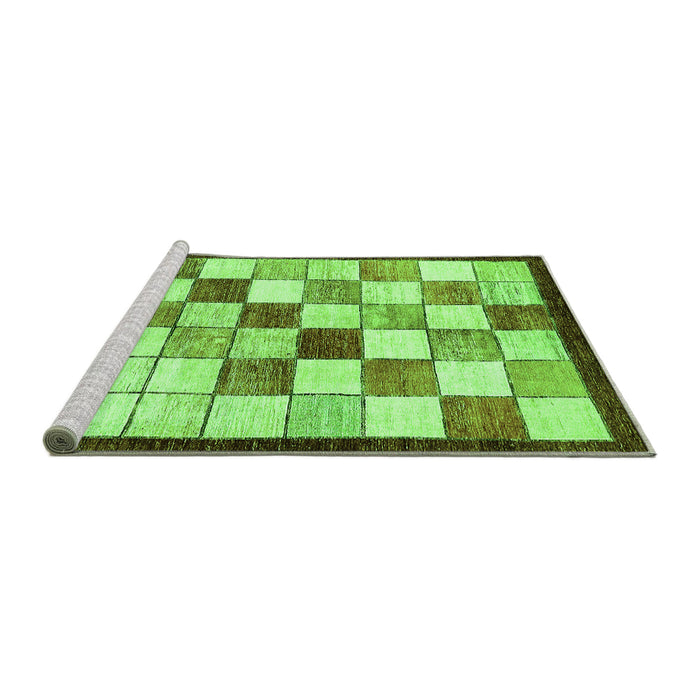 Sideview of Machine Washable Abstract Green Modern Area Rugs, wshabs387grn