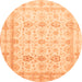 Round Oriental Orange Traditional Rug, abs3880org