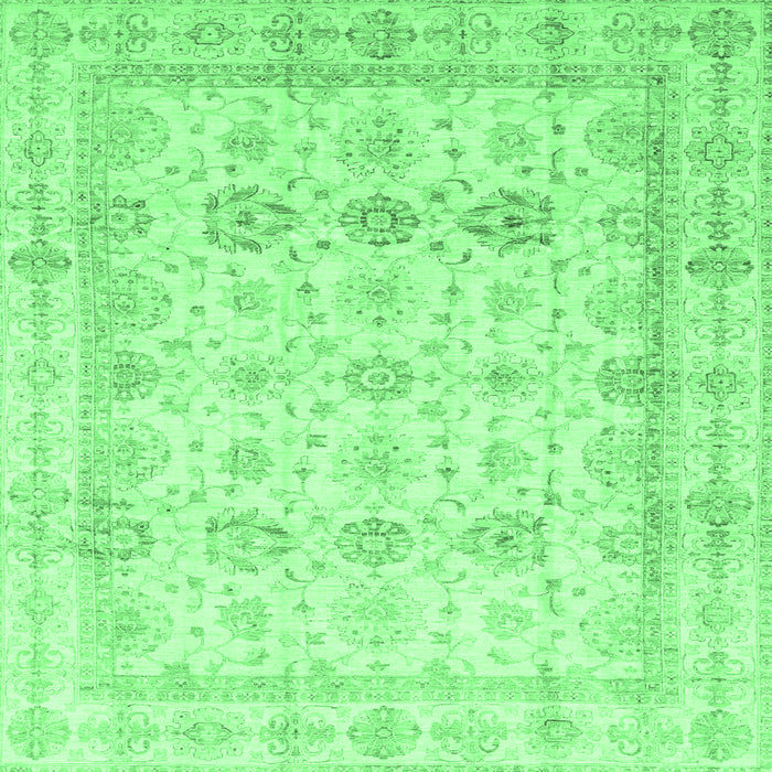 Square Oriental Emerald Green Traditional Rug, abs3880emgrn