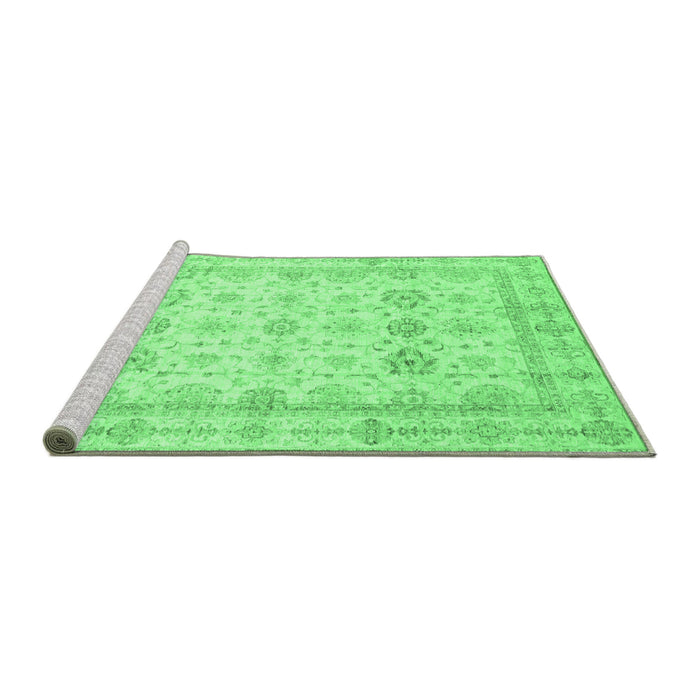 Sideview of Machine Washable Oriental Emerald Green Traditional Area Rugs, wshabs3880emgrn