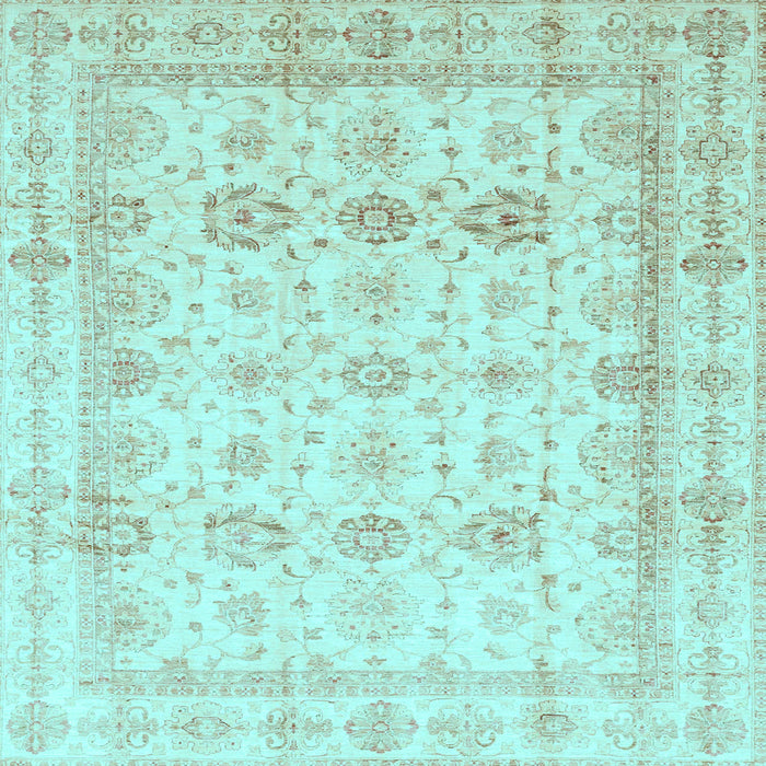 Square Oriental Light Blue Traditional Rug, abs3880lblu