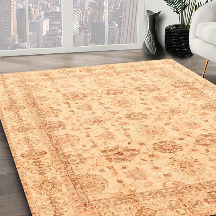 Machine Washable Abstract Orange Rug in a Family Room, wshabs3880