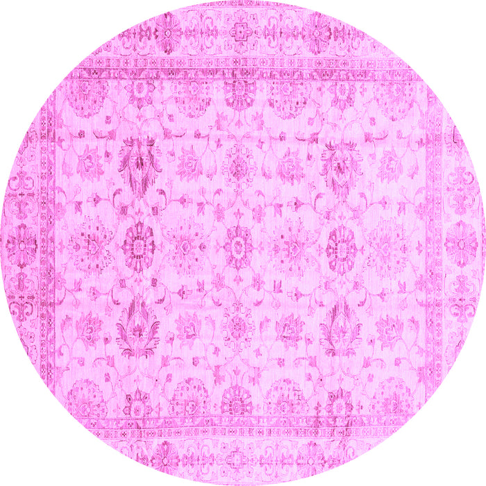 Round Machine Washable Oriental Purple Traditional Area Rugs, wshabs3880pur