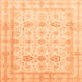 Square Oriental Orange Traditional Rug, abs3880org