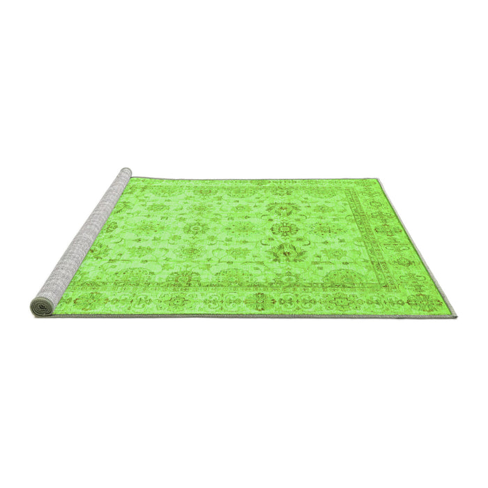 Sideview of Machine Washable Oriental Green Traditional Area Rugs, wshabs3880grn