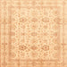 Square Abstract Orange Oriental Rug, abs3880