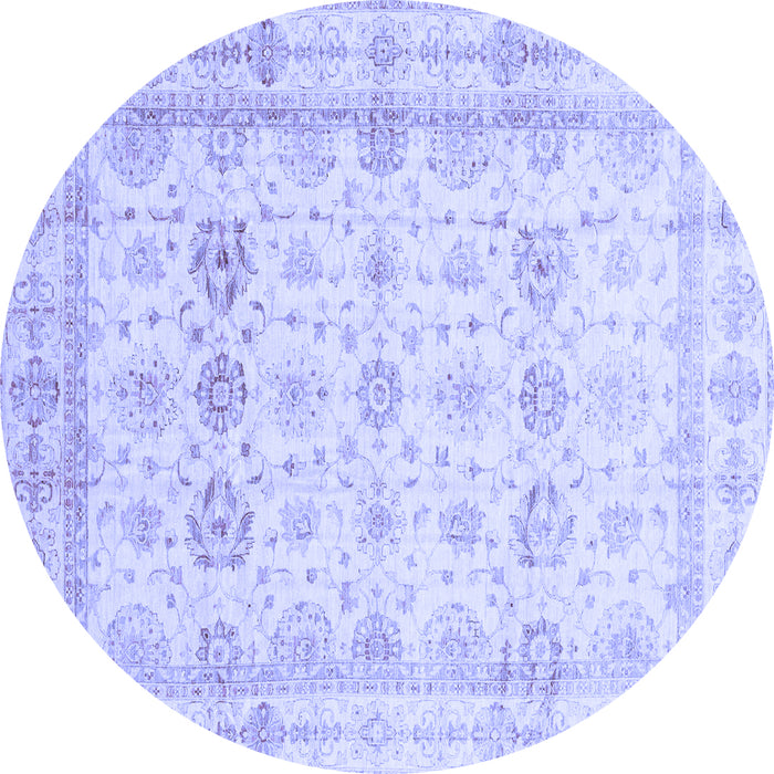 Round Oriental Blue Traditional Rug, abs3880blu