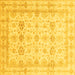 Square Machine Washable Oriental Yellow Traditional Rug, wshabs3880yw