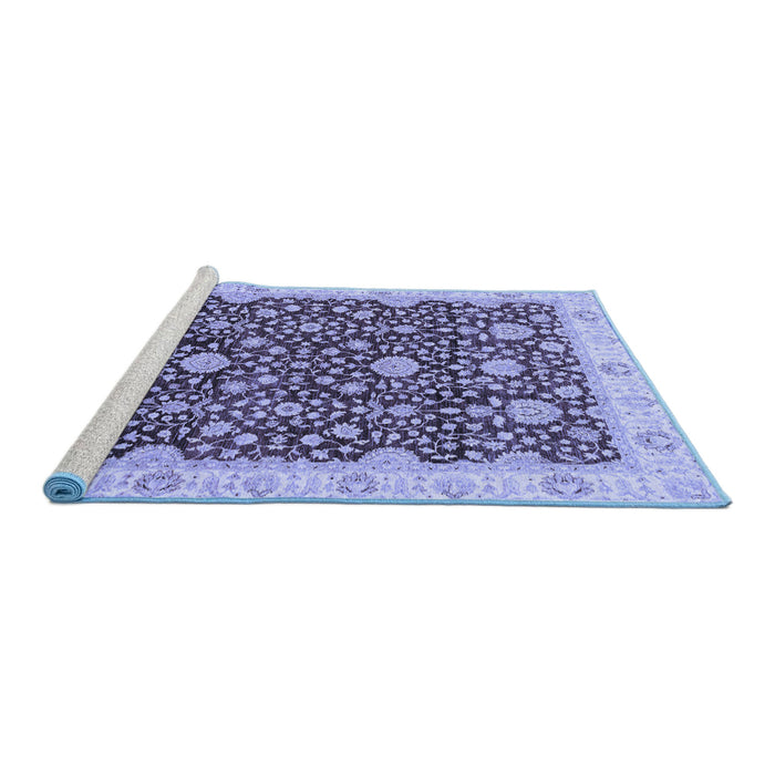 Sideview of Machine Washable Oriental Blue Traditional Rug, wshabs3881blu