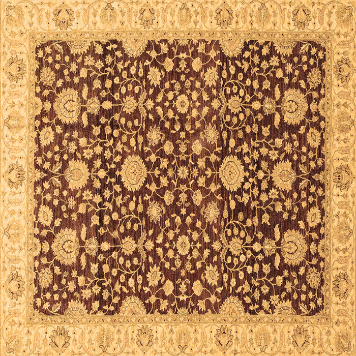 Square Oriental Brown Traditional Rug, abs3881brn