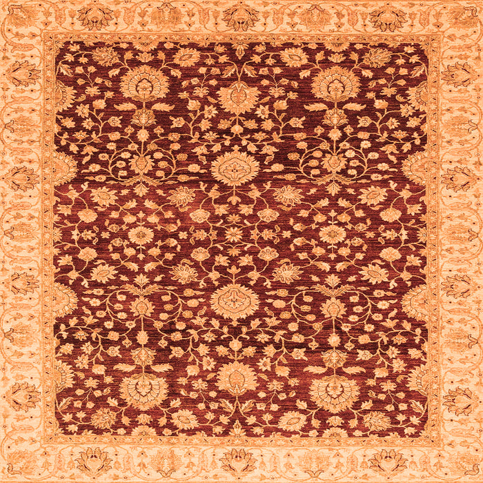 Square Oriental Orange Traditional Rug, abs3881org