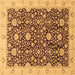 Square Machine Washable Oriental Brown Traditional Rug, wshabs3881brn